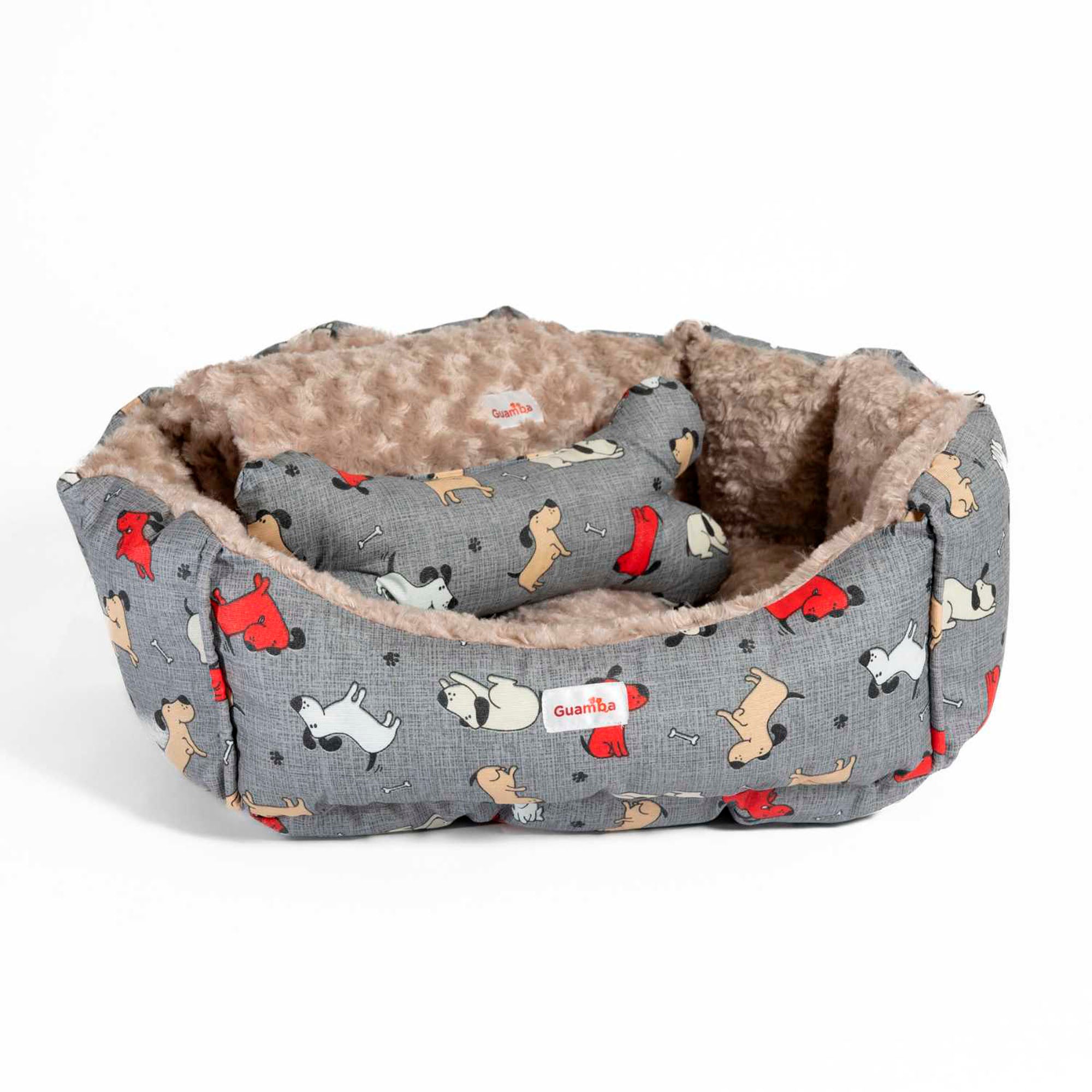Camas estampadas en combo para mascota