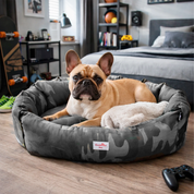Combo Cama para perro Camuflaje