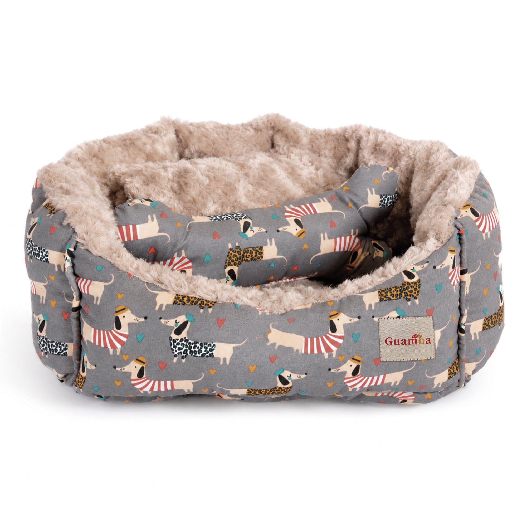 Camas estampadas en combo para mascota