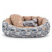 Camas estampadas en combo para mascota